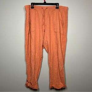 Hei hei anthropology cargo linen blend cropped pants